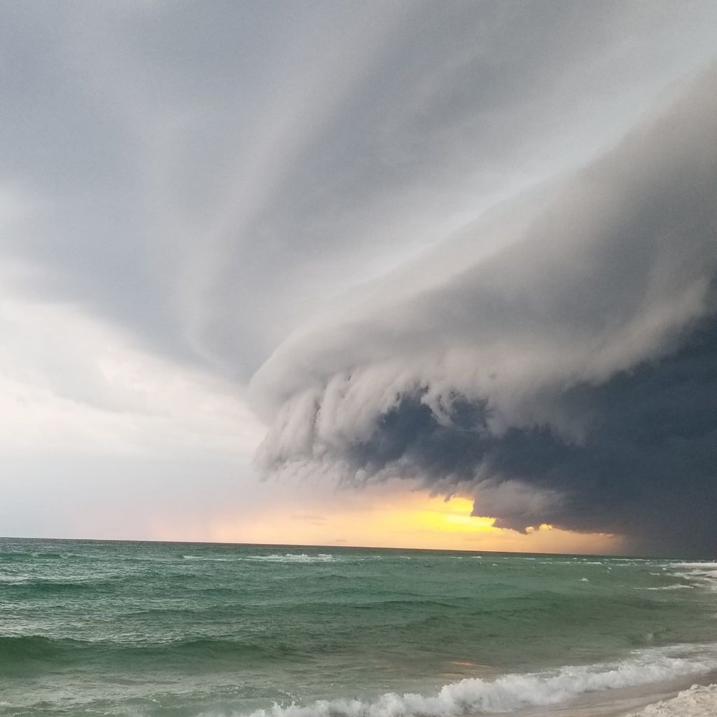 storm, shelf cloud, ocean storm, 30A, Blue Mountain Beach